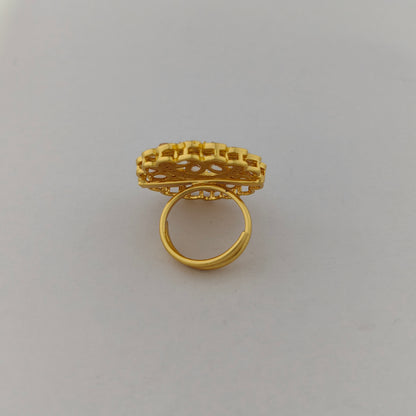Gold Plated Floral Cocktail Ring