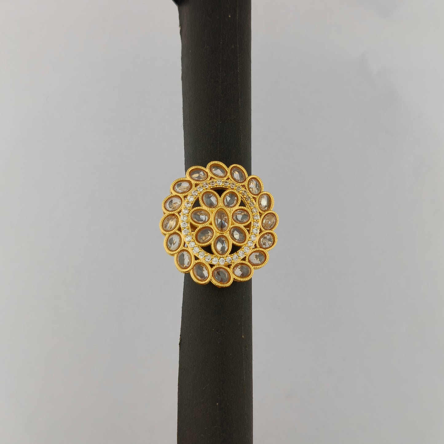 Gold Plated Floral Cocktail Ring