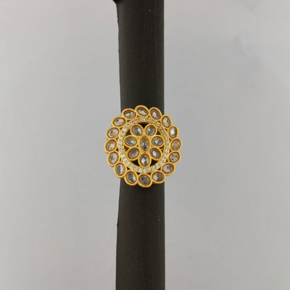 Gold Plated Floral Cocktail Ring