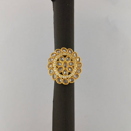 Gold Plated Floral Cocktail Ring
