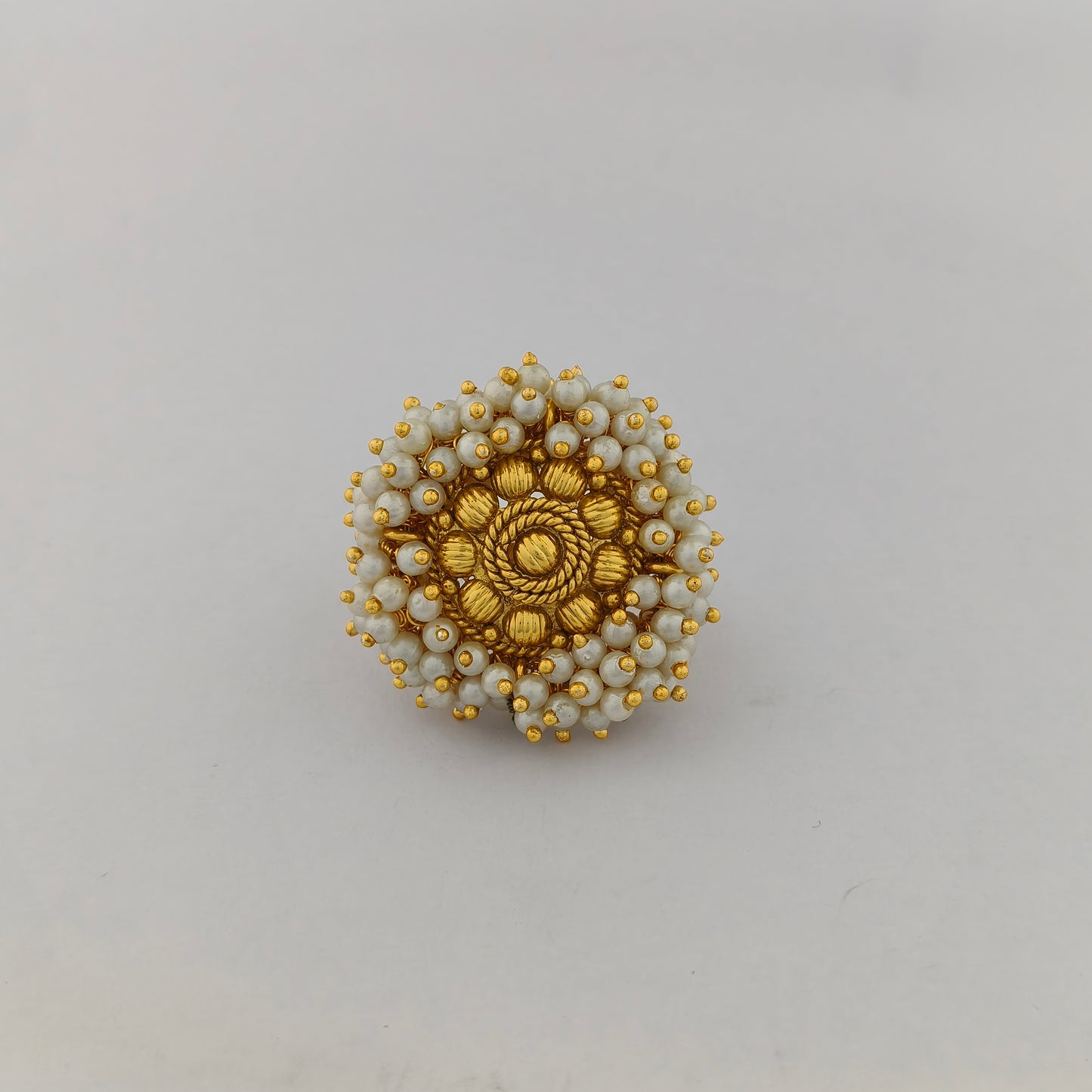 Gold Plated Pearl Cluster Ring