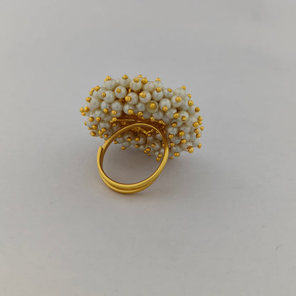 Gold Plated Pearl Cluster Ring