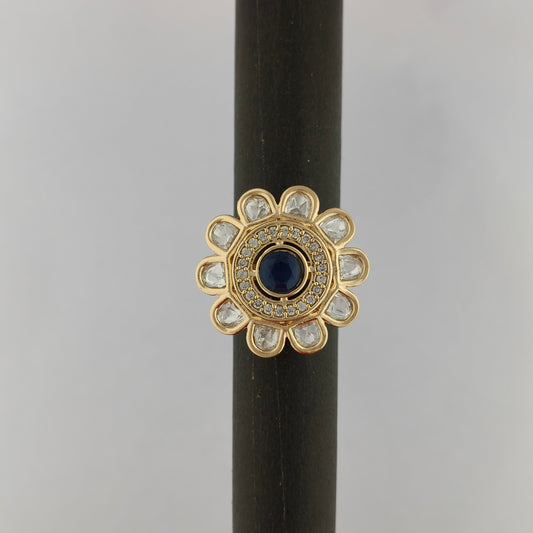 Sapphire Polki Ring