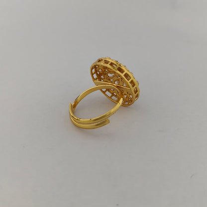 Gold Plated Intricate Statement Ring