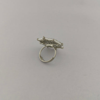 Pearl String Floral Ring