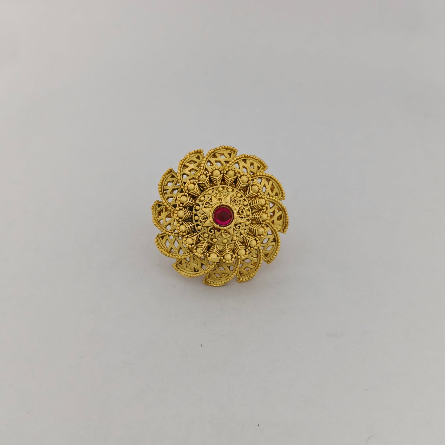 Gold Plated Filigree Cocktail Ring