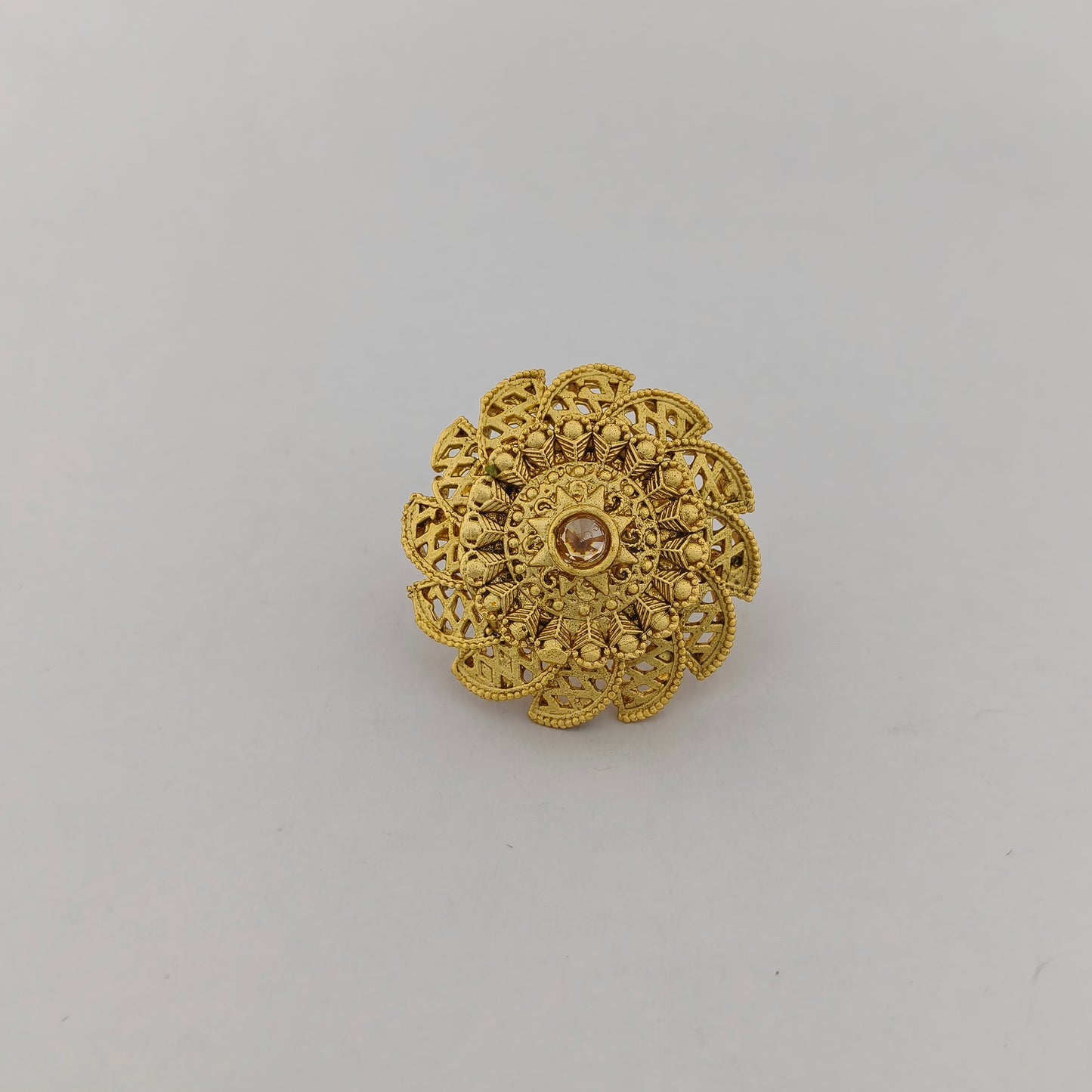 Gold Plated Filigree Cocktail Ring