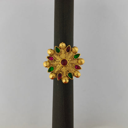 Gold Plated Sunburst Cocktail Ring