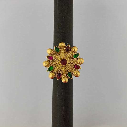 Gold Plated Sunburst Cocktail Ring