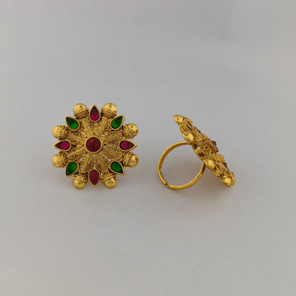 Gold Plated Sunburst Cocktail Ring