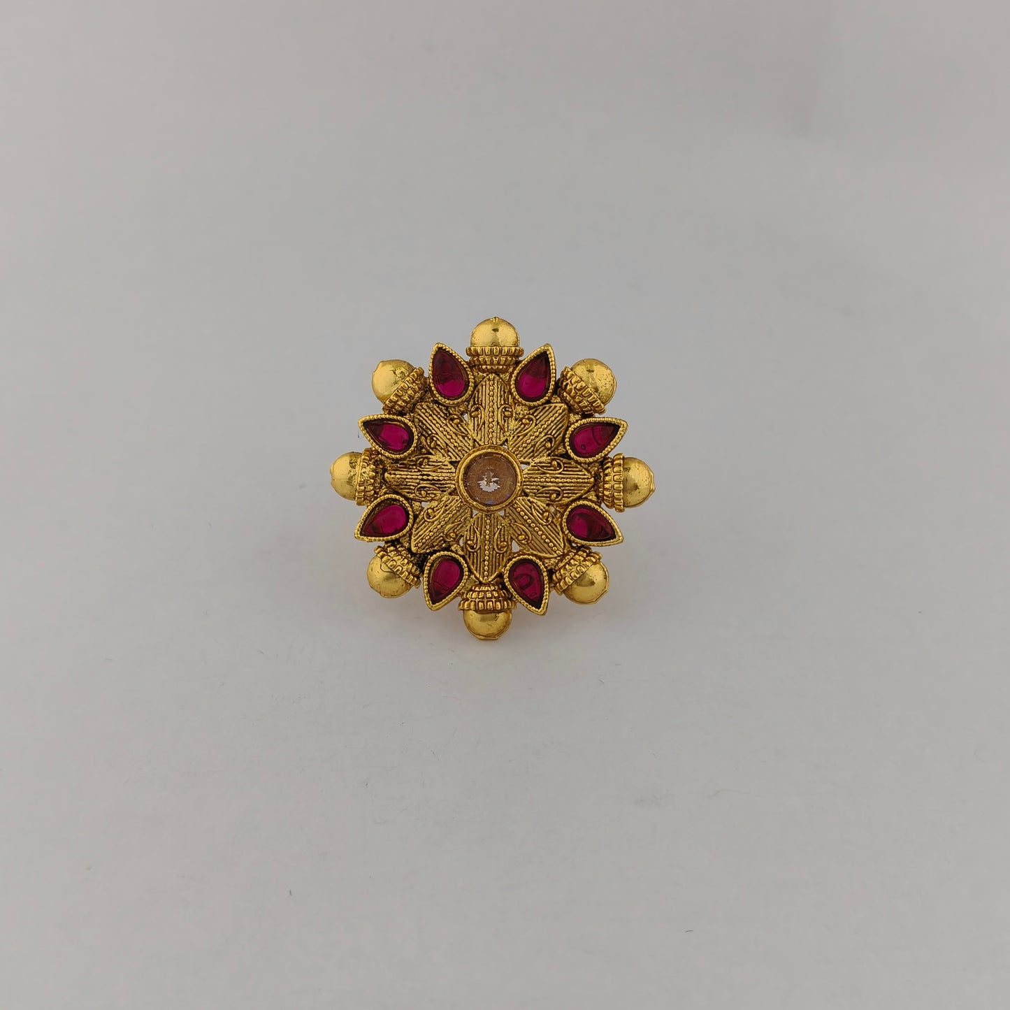 Gold Plated Sunburst Cocktail Ring