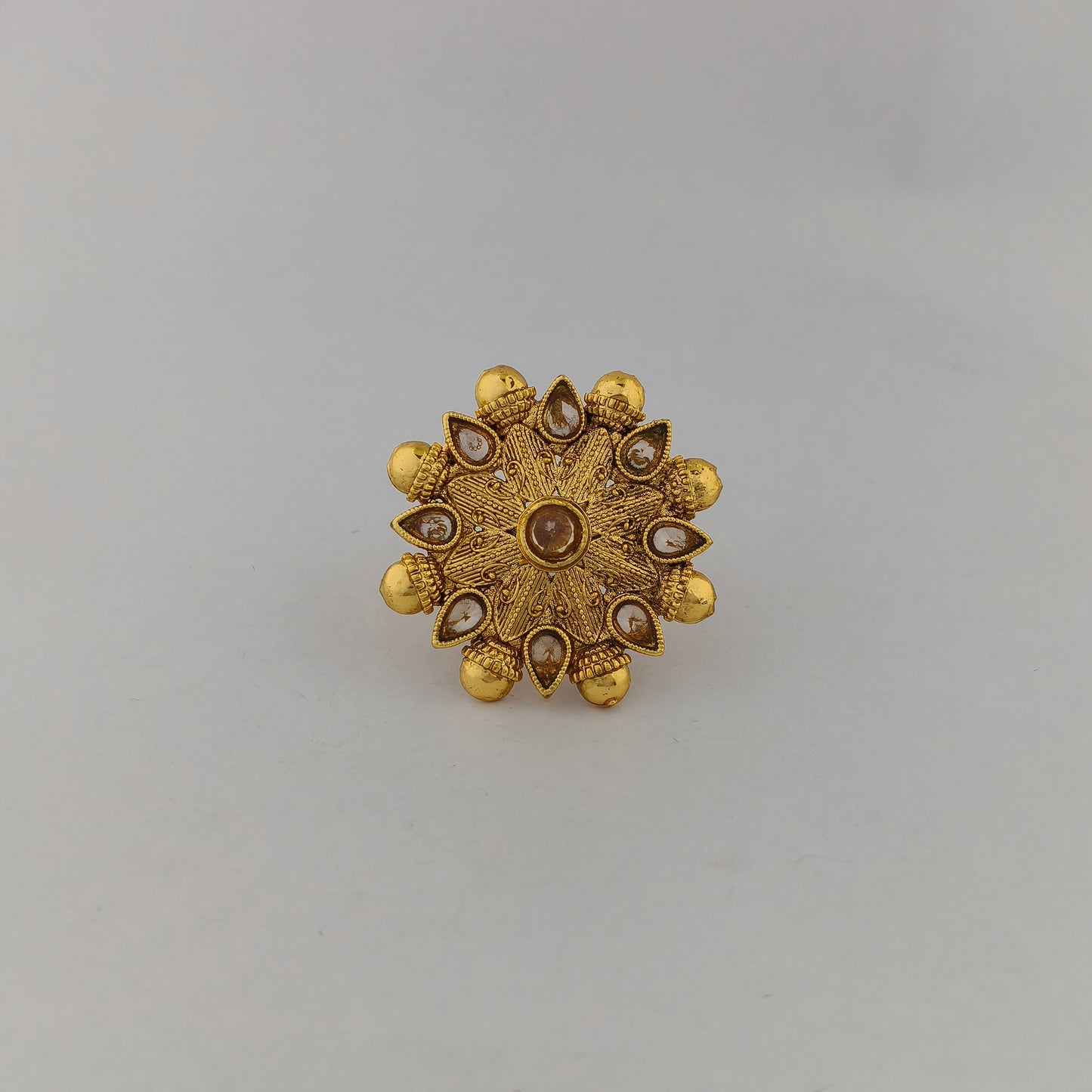 Gold Plated Sunburst Cocktail Ring