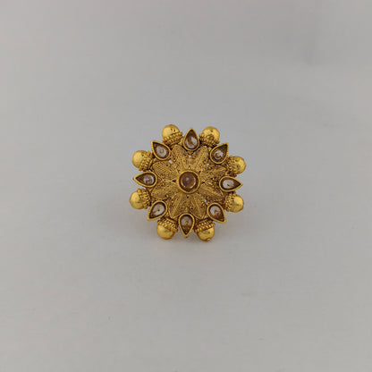 Gold Plated Sunburst Cocktail Ring