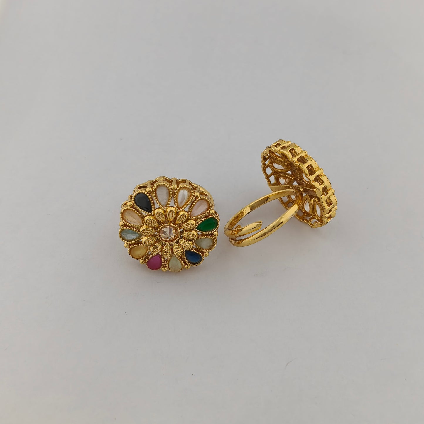 Gold Plated Floral Statement Ring