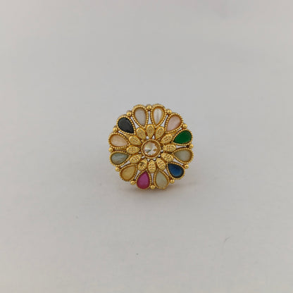 Gold Plated Floral Statement Ring