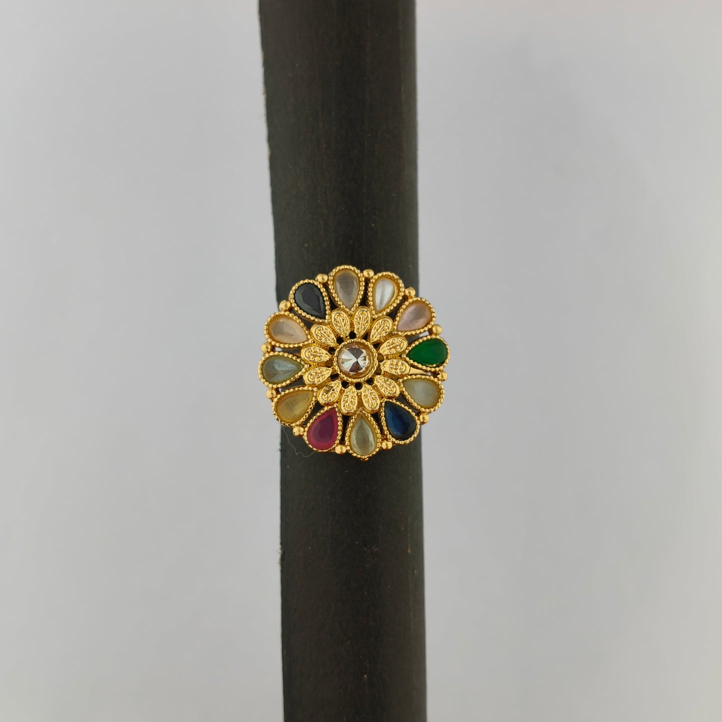 Gold Plated Floral Statement Ring