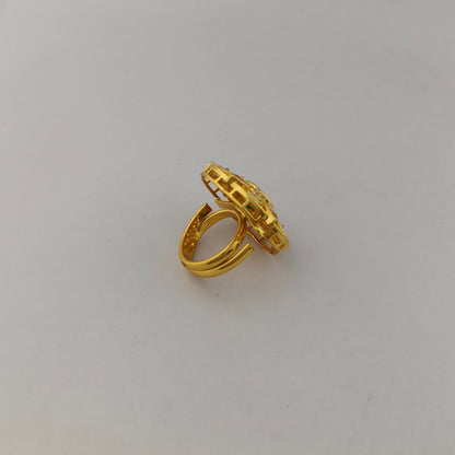 Gold Plated Emrald Cocktail Ring