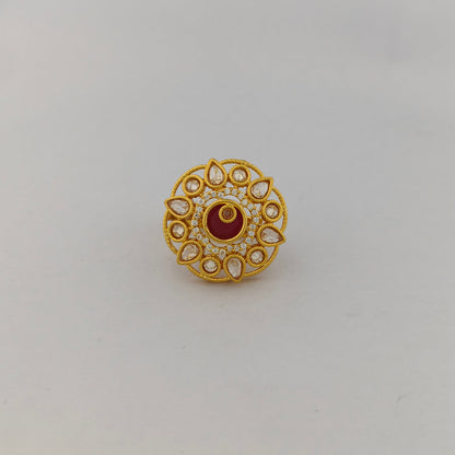 Gold Plated Ruby Cocktail Ring
