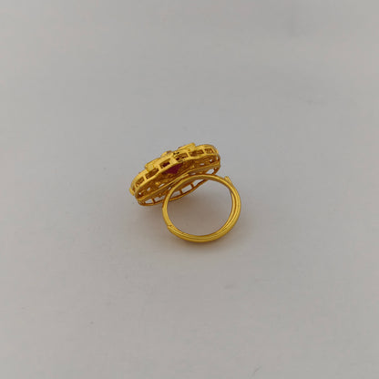 Gold Plated Ruby Cocktail Ring