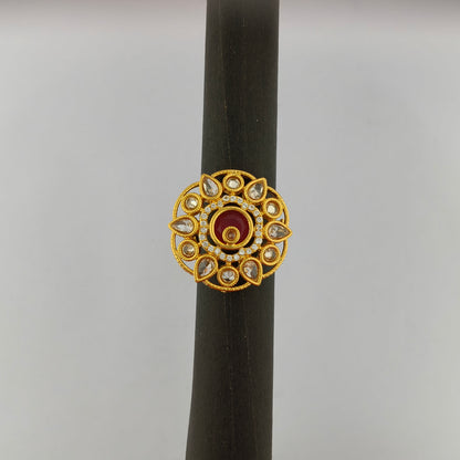 Gold Plated Ruby Cocktail Ring