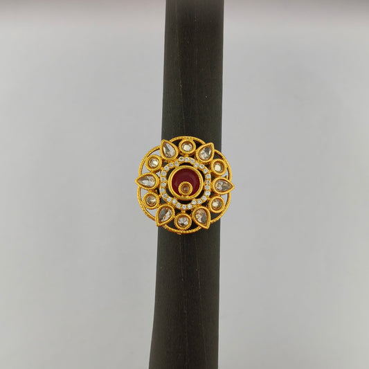 Gold Plated Ruby Cocktail Ring