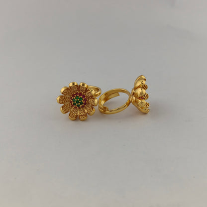 Floral Gold CZ Ring