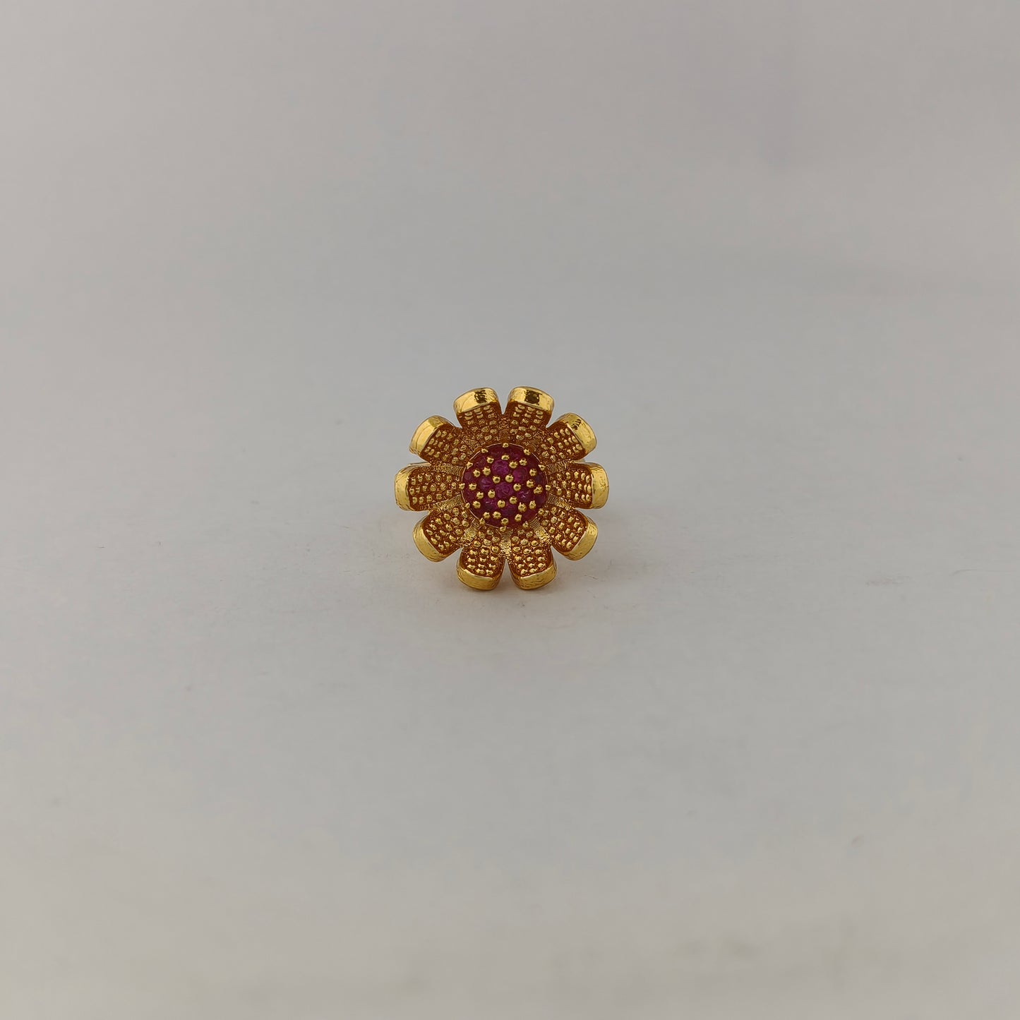 Floral Gold CZ Ring