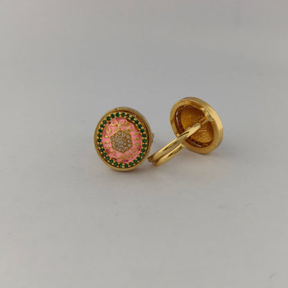 Enamel Oval CZ Statement Ring