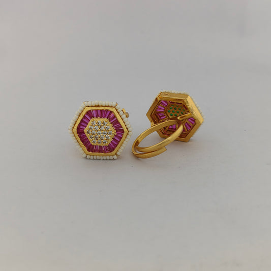 Geometric CZ Ring - Hexagon