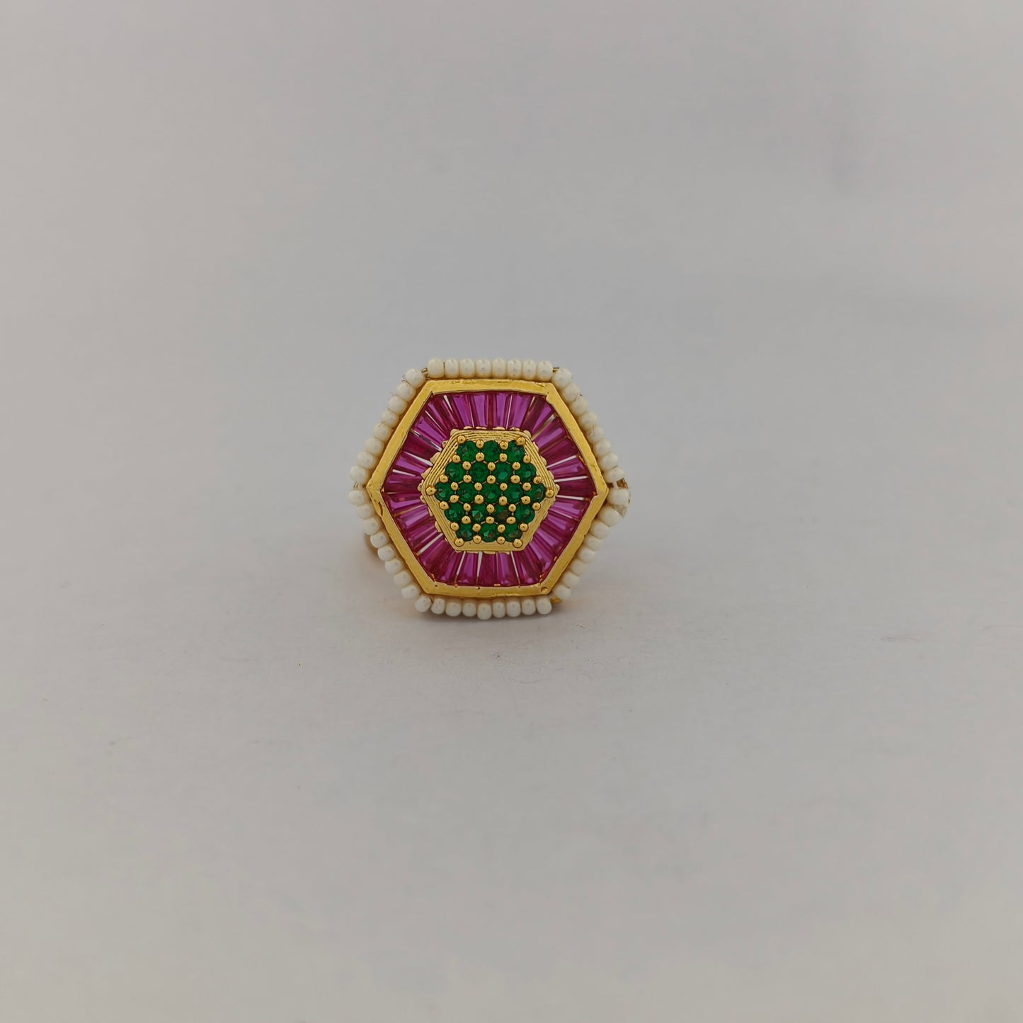 Geometric CZ Ring - Hexagon