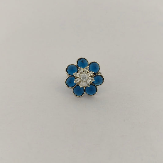 Silver Plated Crystal Blossom Ring