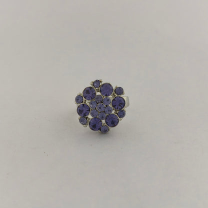 Silver Plated Round Cluster Ring