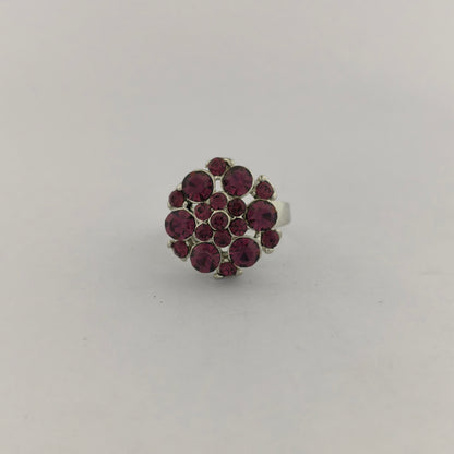 Silver Plated Round Cluster Ring