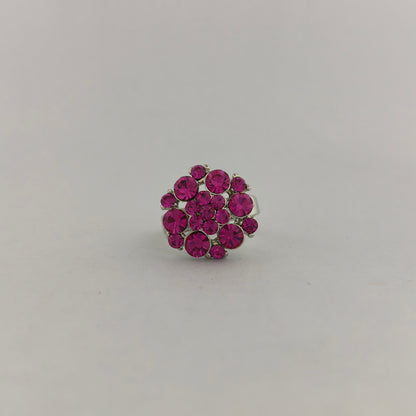 Silver Plated Round Cluster Ring