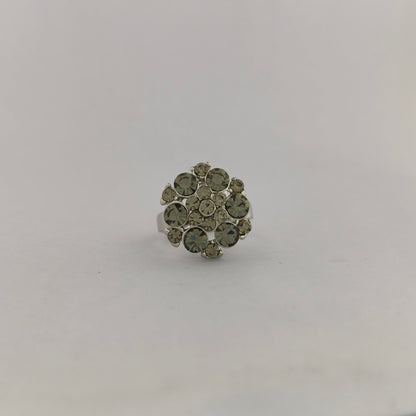 Silver Plated Round Cluster Ring