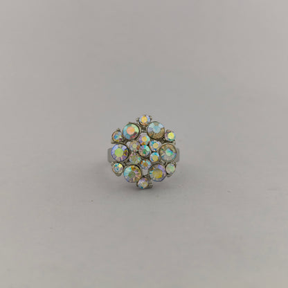 Silver Plated Round Cluster Ring