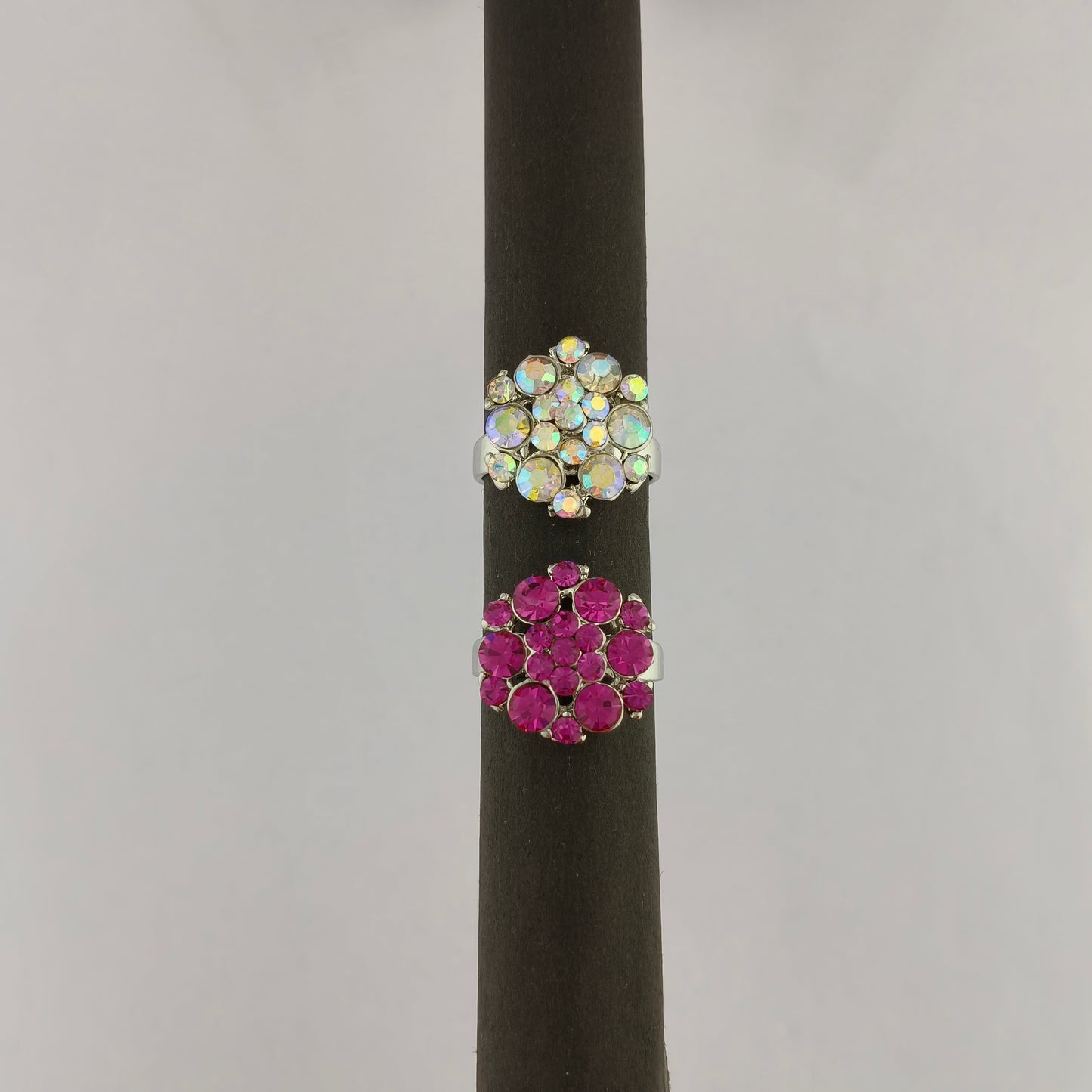 Silver Plated Round Cluster Ring
