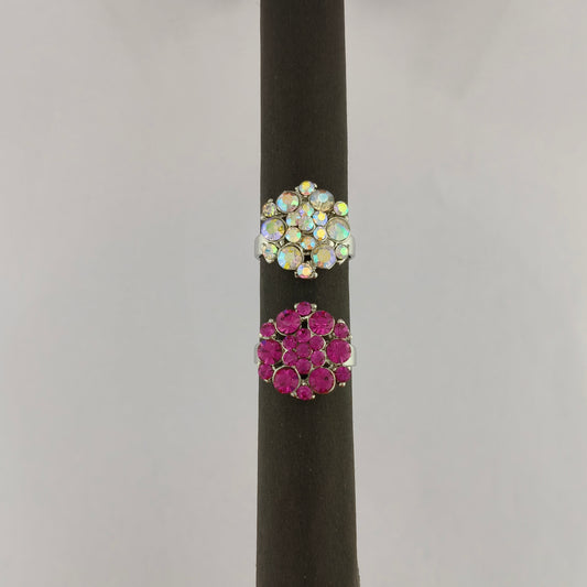 Silver Plated Round Cluster Ring