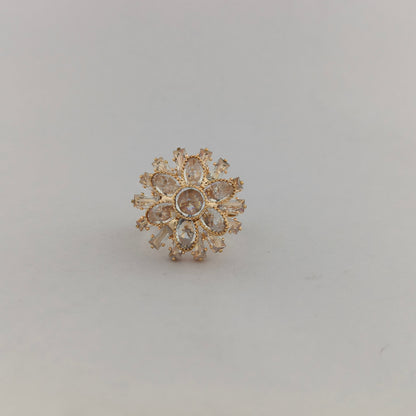 Gold Plated Crystal Sunflower Ring