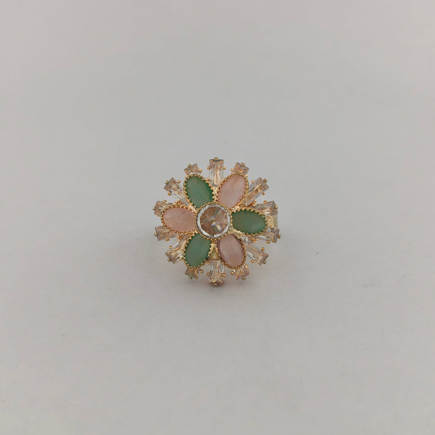 Gold Plated Crystal Sunflower Ring