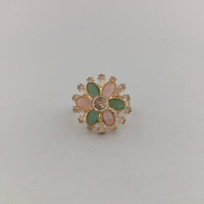 Gold Plated Crystal Sunflower Ring