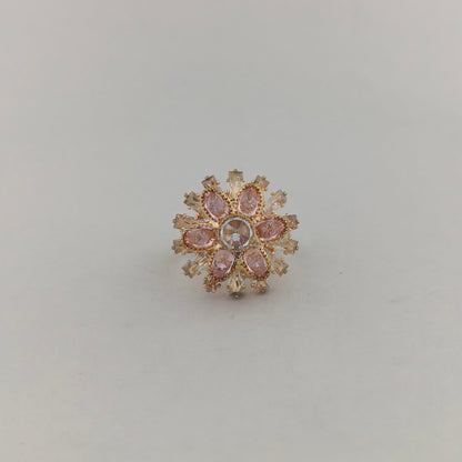 Gold Plated Crystal Sunflower Ring