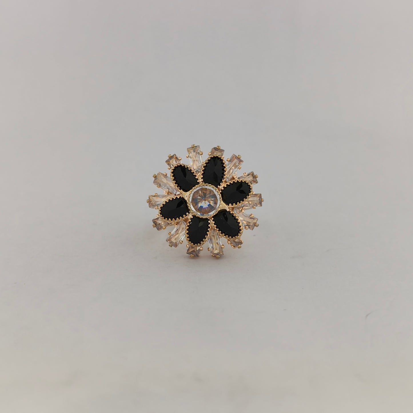 Gold Plated Crystal Sunflower Ring