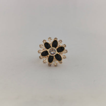 Gold Plated Crystal Sunflower Ring