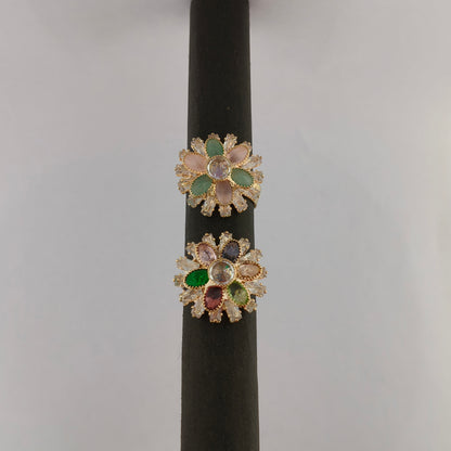 Gold Plated Crystal Sunflower Ring