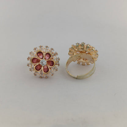 Gold Plated Crystal Blossom Ring