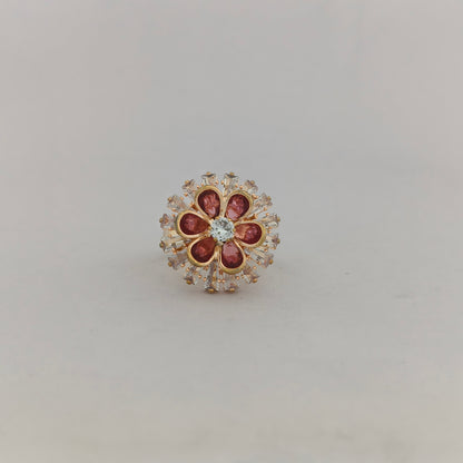 Gold Plated Crystal Blossom Ring