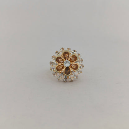 Gold Plated Crystal Blossom Ring