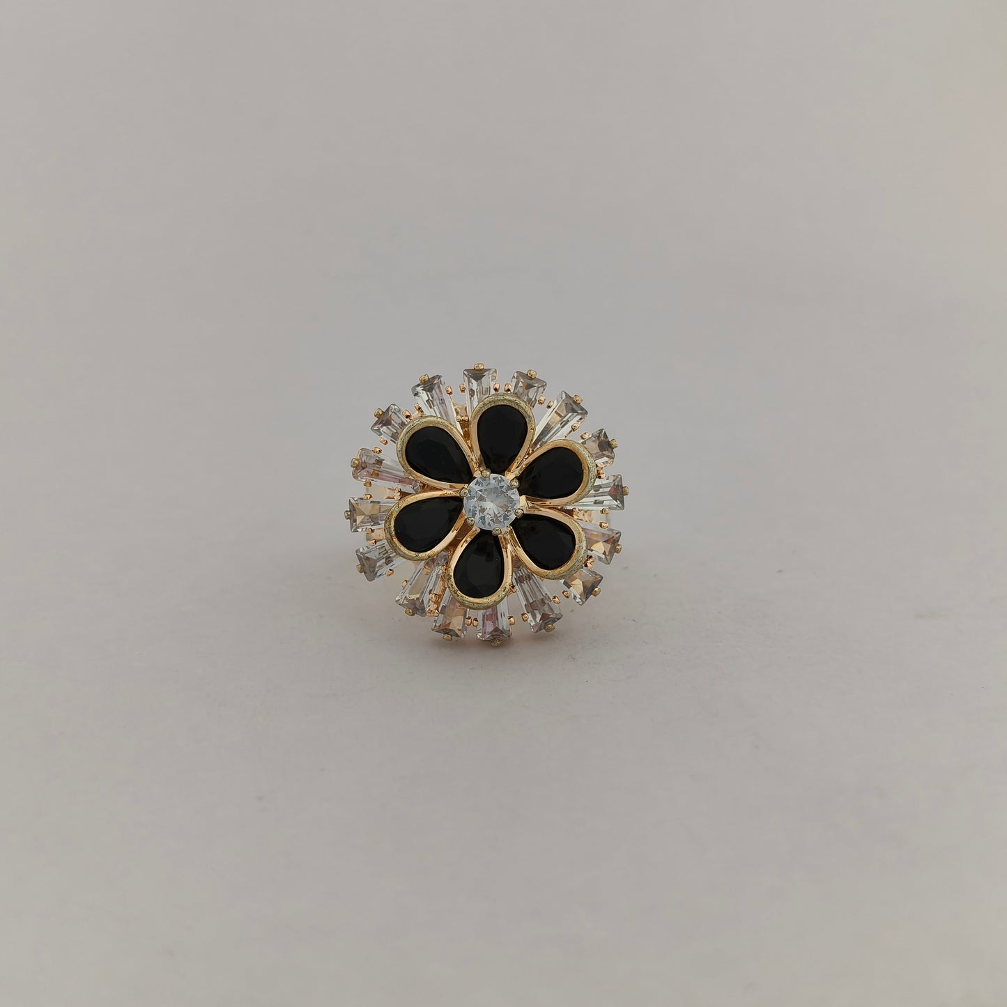 Gold Plated Crystal Blossom Ring