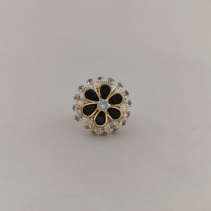 Gold Plated Crystal Blossom Ring